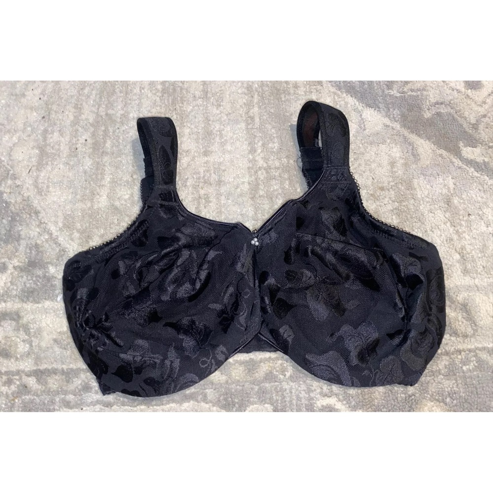 Wacoal Cancer Awareness Underwire Bra Black Size 32DDD Black 85567 Floral Lace‎